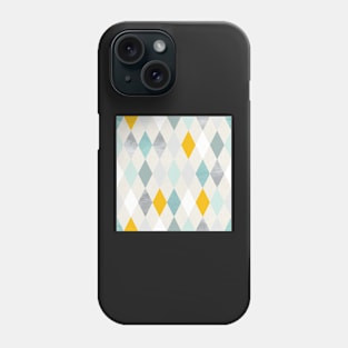 Simple Argyle Pattern in Blue Silver and Yellow Phone Case