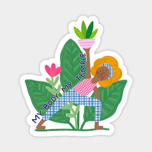 YOGA WOMAN MEDITATING IN NATURE Magnet