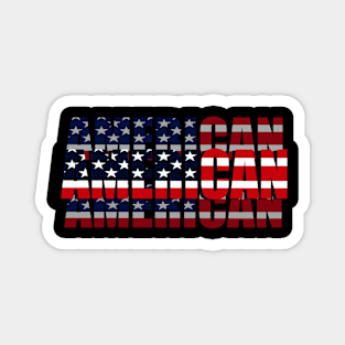 Patriotic American Flag Typography for Men, Women & Kids" Magnet