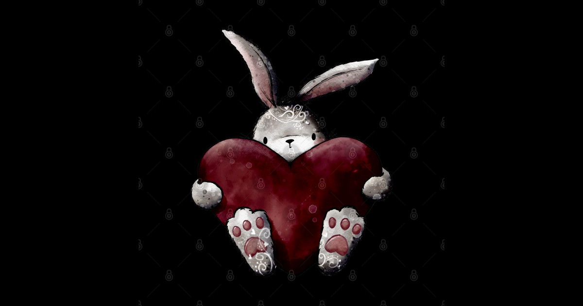 Gothic Emo Love Bunny - Emo Bunny - Sticker | TeePublic