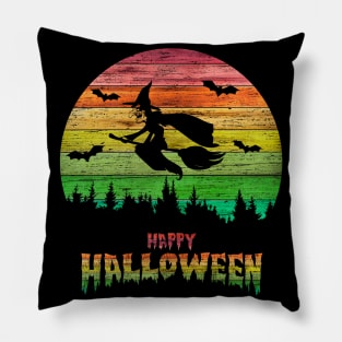 Vintage Halloween Witch Pillow