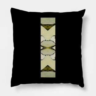 Letter I Monogram Initial Olive Green Pearl White Aesthetic Abstract Pattern Painting On Canvas Pillow