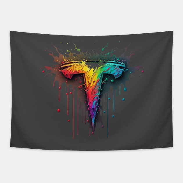 T Electric Color Splash Tapestry by LucdDrmn