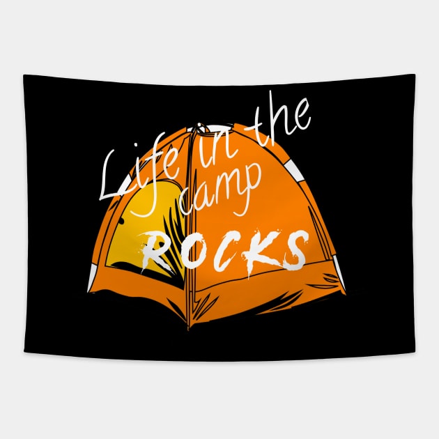 Life in the camp rocks Tapestry by Mkt design