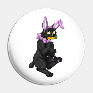 Bobtail BunnyCat: Black (Pink) Pin