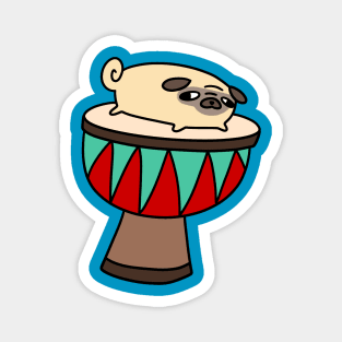 Little Pug and Djembe Magnet