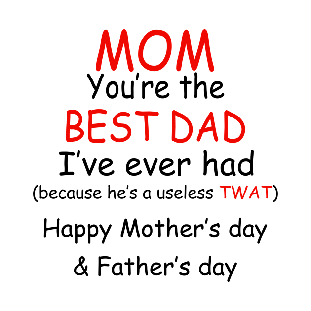 Father's Day Mom You're The Best Dad I've Ever Had by Minkey