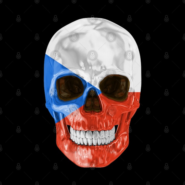 Czech Republic Flag Skull - Gift for Czech With Roots From Czech Republic by Country Flags