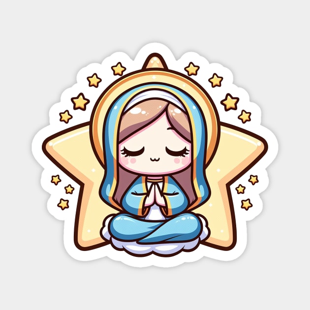 Mary Meditating Magnet by Pickledjo