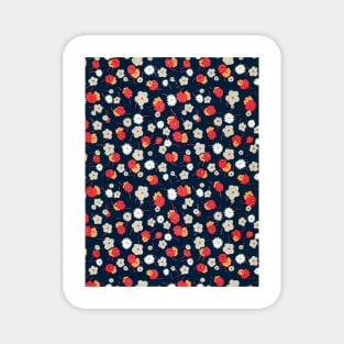 Rose red, White, gray, pink, flowers painting (1929) pattern by Charles Goy Magnet