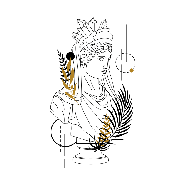 Demeter (Ceres). Creative Illustration In Geometric And Line Art Style by SlothAstronaut