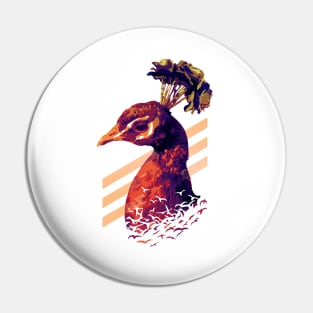 Peacock Sunset Pin