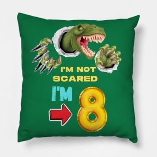 8th Birthday Dinosaur Pillow