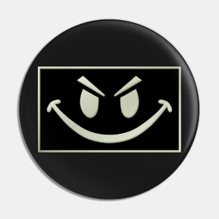 "Glow in the Dark" Style Evil Smiley Pin