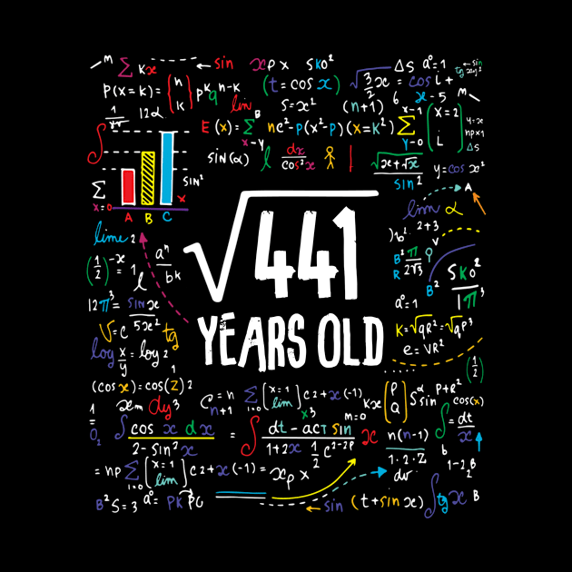 Square Root Of 441 21st Birthday 21 Year Old Gifts Math by Kerin