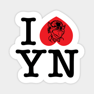 I Heart Yew Nork-Black Text Magnet