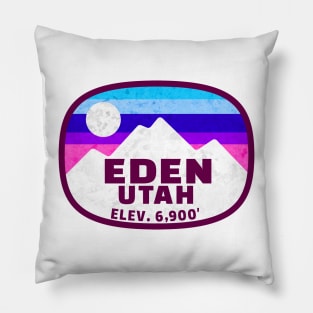 Ski Eden Utah Skiing Winter Sports Snowboarding Pillow