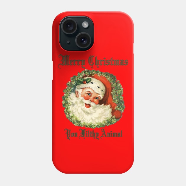 1980s Ugly Christmas Sweater Merry Christmas Vintage Santa Phone Case by Tina