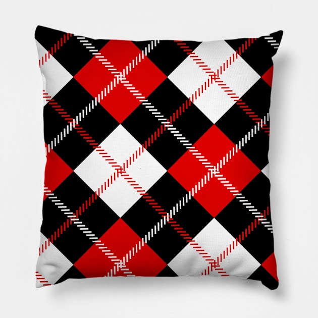 Plaid Pattern Luxury Checkers  Tartan Pillow by HamilcArt