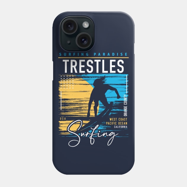 Retro Trestles Beach Surfing // Surfers Paradise // Surf California Phone Case by SLAG_Creative