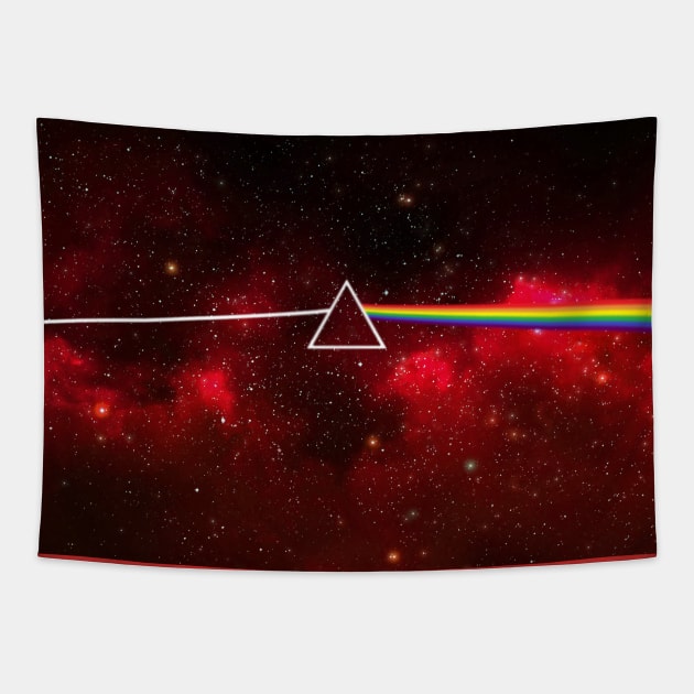 Pink Floyd Dark Side of the Moon Space Red Tapestry by Irla