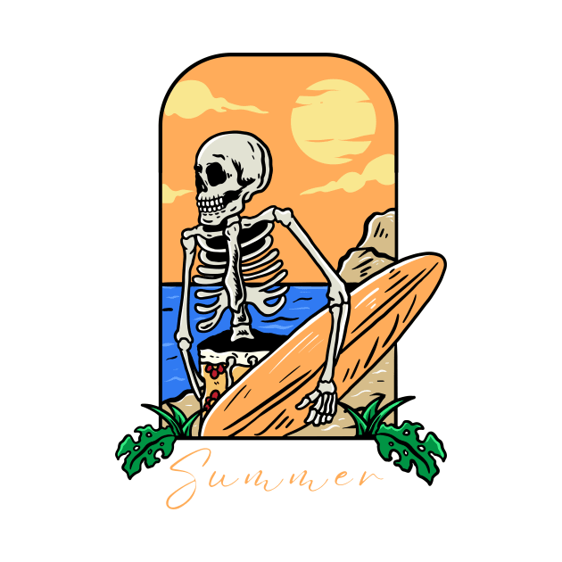 Summer Skeleton Surfer by Kahlenbecke