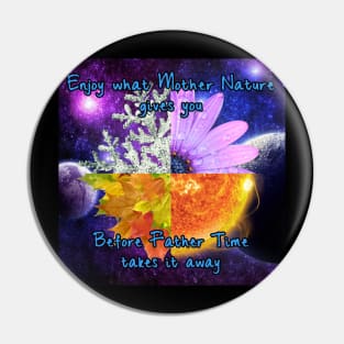 Mother Nature, Father Time Pin