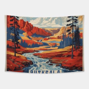 Ruskeala Russia Vintage Tourism Poster Tapestry