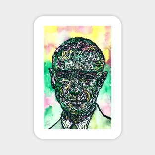 J. ROBERT OPPENHEIMER - watercolor and ink portrait Magnet