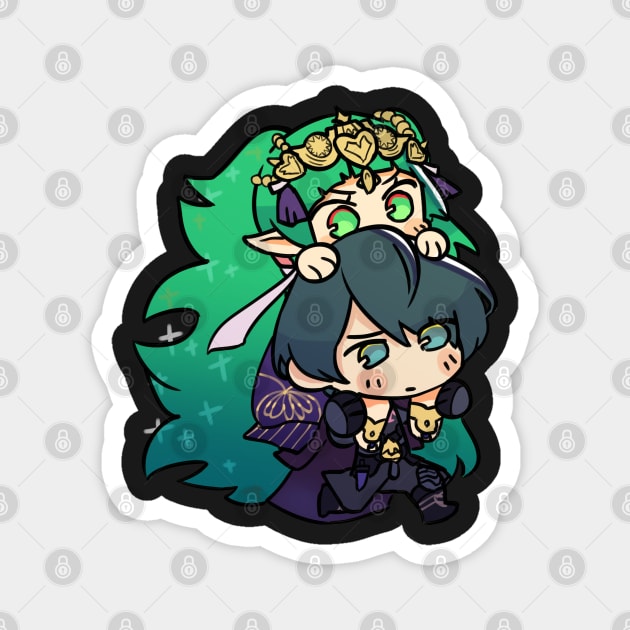 Byleth Sothis Piggyback Sticker Magnet by Meilima