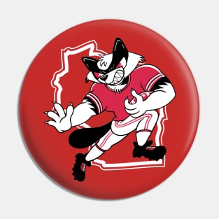 Retro Badger Cartoon Football Player Pin