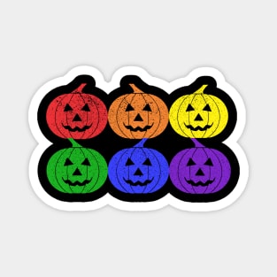 Distressed Gay Pride Jack O'Lanterns Magnet