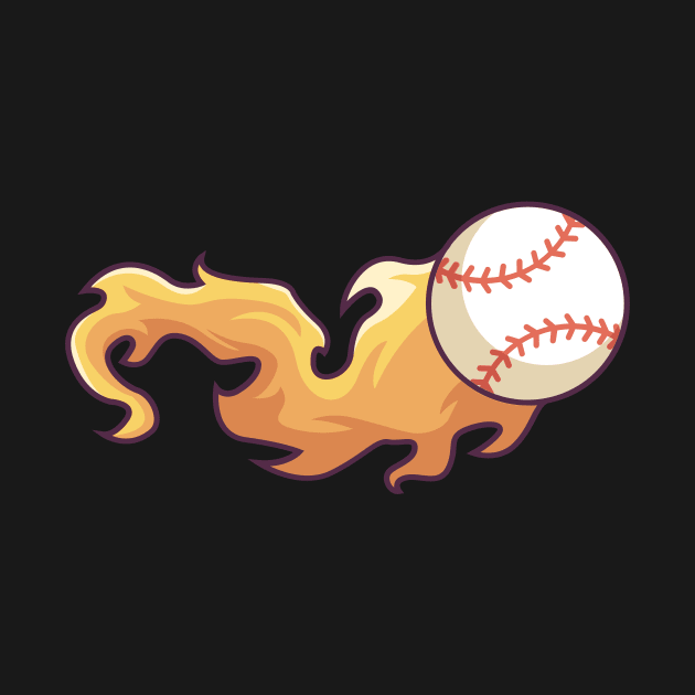 Burning Baseball Softball Art by Luxara