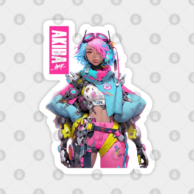 AKIBA DRIP - Bio Cybernetic Anime Waifu ワイフ 006 Navigator Girl | FUTURISTIC CYBER GIRL Magnet by Akiba Drip