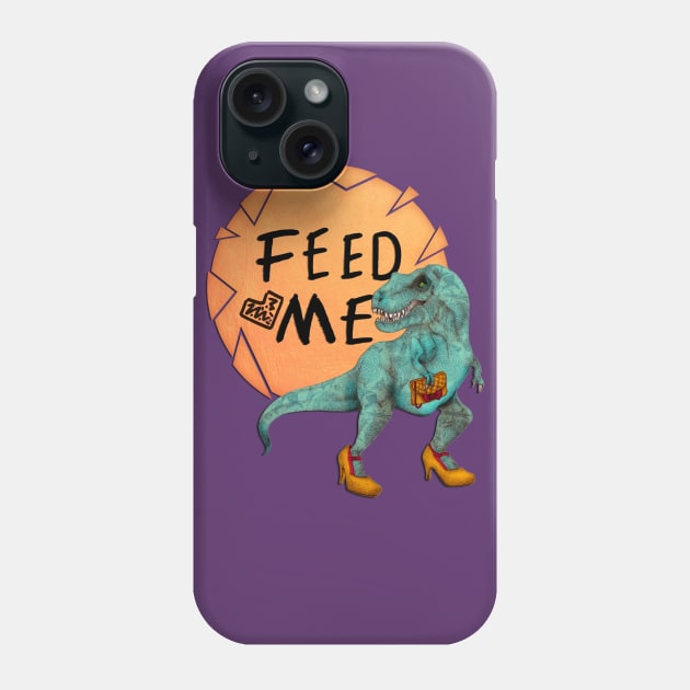 Hungry Date - Lady T-Rex in Teal Phone Case by PerrinLeFeuvre