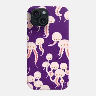 Pink Abstract Octopuses in a Deep Purple Sea - Super Cute Colorful Cephalopod Pattern Phone Case