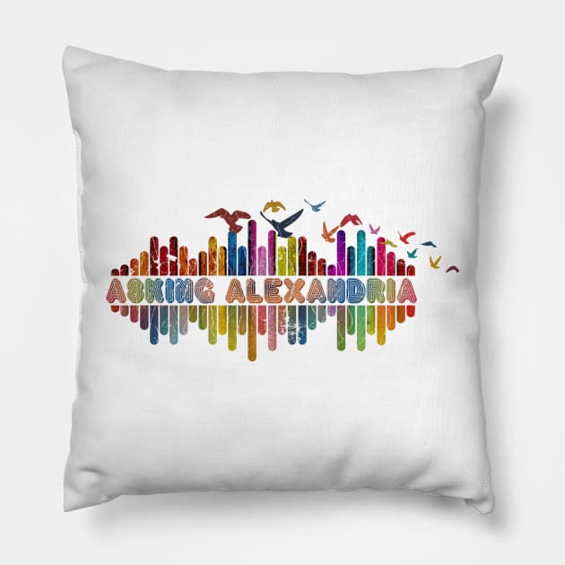 Tone Color Wave With Name-Asking Alexandria Pillow by Mysimplicity.art