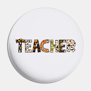 Teacher halloween figure overlay text Pin