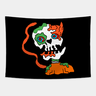 Halloween Cat with a zombie life Tapestry