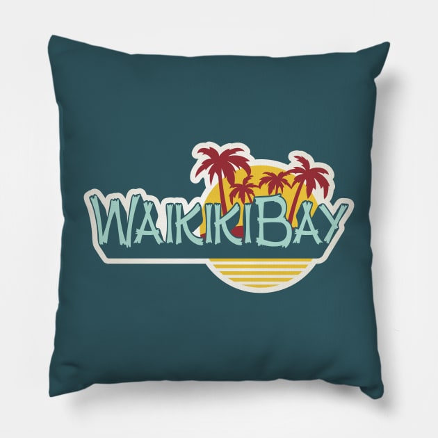 Waikiki Bay Pillow by Wintrly