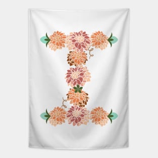 Letter I Floral Tapestry