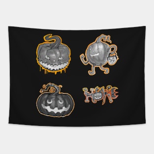 Halloween Grey Jack O' Lantern Sticker Pack Tapestry