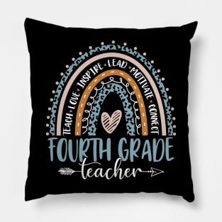 Fourth Grade Rainbow Girls Boys Teacher Team 4th Grade Squad Pillow