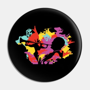 Fancy Colorful Trumpet Player Pin