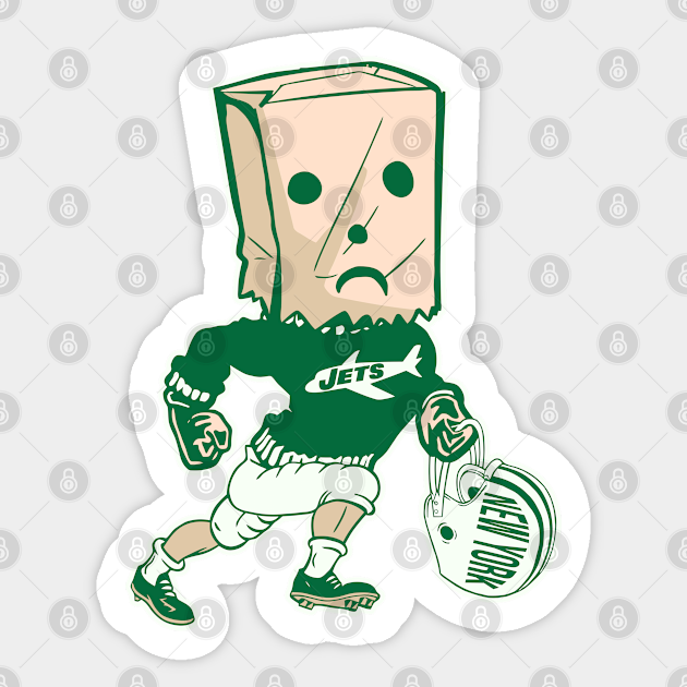 New York Jets ))(( Retro Bag of Shame Mascot Fan Design - New York Jets - Sticker