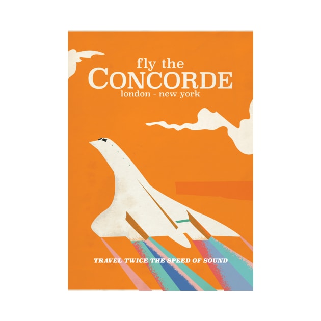 Fly the Concorde vintage travel poster by nickemporium1