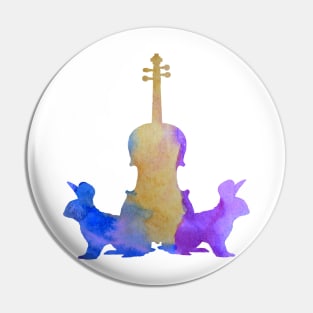 Viola Rabbits Art Pin