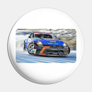 370z Drift Cartoon Drawing Action Print Pin