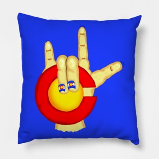 Caucasian woman wear nail polish Colorado Pillow