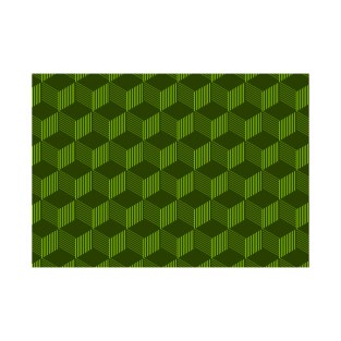 Greeen geometric cube pattern design Triad color design. Ideal for stamps and clothes stamps T-Shirt